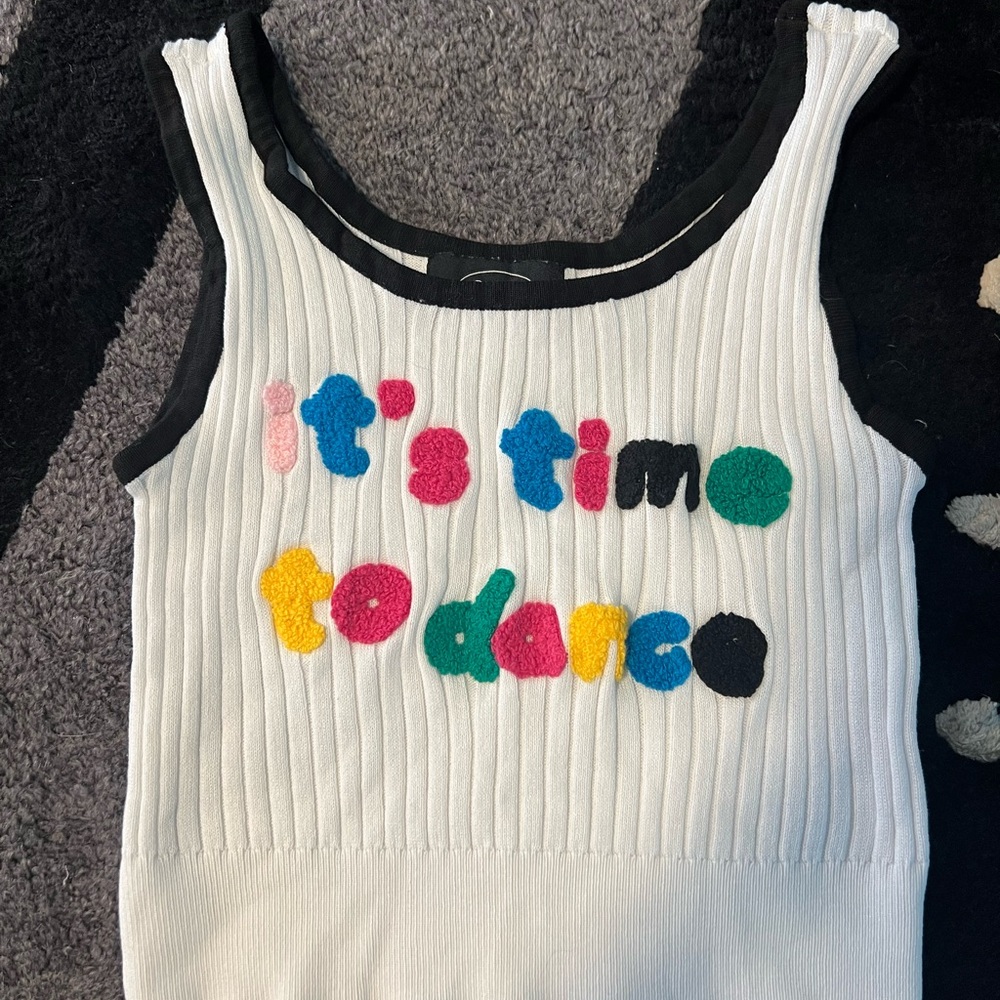 Cider Black and White Ribbed Tank Top